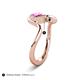 5 - Nerida 1.60 ctw Cushion Shape Created Pink Sapphire & Princess Shape Red Garnet Women Toi Et Moi Wave Engagement Ring 