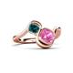 3 - Nerida 1.57 ctw Cushion Shape Created Pink Sapphire & Princess Shape London Blue Topaz Women Toi Et Moi Wave Engagement Ring 