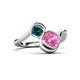 3 - Nerida 1.57 ctw Cushion Shape Created Pink Sapphire & Princess Shape London Blue Topaz Women Toi Et Moi Wave Engagement Ring 