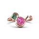 1 - Nerida 1.65 ctw Cushion Shape Created Pink Sapphire & Princess Shape Created Alexandrite Women Toi Et Moi Wave Engagement Ring 