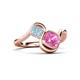 3 - Nerida 1.57 ctw Cushion Shape Created Pink Sapphire & Princess Shape Aquamarine Women Toi Et Moi Wave Engagement Ring 