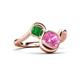 3 - Nerida 1.57 ctw Cushion Shape Created Pink Sapphire & Princess Shape Green Garnet Women Toi Et Moi Wave Engagement Ring 