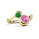 3 - Nerida 1.57 ctw Cushion Shape Created Pink Sapphire & Princess Shape Green Garnet Women Toi Et Moi Wave Engagement Ring 