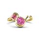 1 - Nerida 1.57 ctw Cushion Shape Created Pink Sapphire & Princess Shape Pink Tourmaline Women Toi Et Moi Wave Engagement Ring 