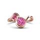 1 - Nerida 1.57 ctw Cushion Shape Created Pink Sapphire & Princess Shape Pink Tourmaline Women Toi Et Moi Wave Engagement Ring 