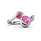 3 - Nerida 1.57 ctw Cushion Shape Created Pink Sapphire & Princess Shape Pink Tourmaline Women Toi Et Moi Wave Engagement Ring 