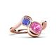 3 - Nerida 1.60 ctw Cushion Shape Created Pink Sapphire & Princess Shape Tanzanite Women Toi Et Moi Wave Engagement Ring 