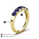 5 - Wendy 2.20 ctw (4.00 mm) Cushion Shape Created Blue Sapphire Side Gallery 5 Stone Wedding Band 