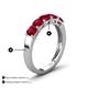 5 - Wendy 2.20 ctw (4.00 mm) Cushion Shape Created Ruby Side Gallery 5 Stone Wedding Band 
