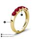 5 - Wendy 2.20 ctw (4.00 mm) Cushion Shape Created Ruby Side Gallery 5 Stone Wedding Band 
