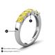 5 - Wendy 1.70 ctw (4.00 mm) Cushion Shape Created Yellow Sapphire Side Gallery 5 Stone Wedding Band 