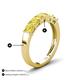 5 - Wendy 1.70 ctw (4.00 mm) Cushion Shape Created Yellow Sapphire Side Gallery 5 Stone Wedding Band 