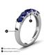 5 - Wendy 2.20 ctw (4.00 mm) Cushion Shape Created Blue Sapphire Side Gallery 5 Stone Wedding Band 