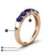 5 - Wendy 2.20 ctw (4.00 mm) Cushion Shape Created Blue Sapphire Side Gallery 5 Stone Wedding Band 