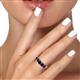 6 - Wendy 2.20 ctw (4.00 mm) Cushion Shape Created Blue Sapphire Side Gallery 5 Stone Wedding Band 