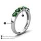 5 - Wendy 1.50 ctw (4.00 mm) Cushion Shape Created Emerald Side Gallery 5 Stone Wedding Band 