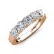 5 - Wendy 1.85 ctw (4.00 mm) Cushion Shape Lab Grown Diamond Side Gallery 5 Stone Wedding Band 