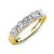 5 - Wendy 1.85 ctw (4.00 mm) Cushion Shape Lab Grown Diamond Side Gallery 5 Stone Wedding Band 