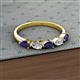 2 - Grace Pear Cut Blue Sapphire and Diamond 5 Stone Wedding Band 