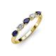 3 - Grace Pear Cut Blue Sapphire and Diamond 5 Stone Wedding Band 