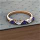 2 - Grace Pear Cut Blue Sapphire and Diamond 5 Stone Wedding Band 