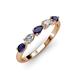 3 - Grace Pear Cut Blue Sapphire and Diamond 5 Stone Wedding Band 
