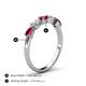 4 - Grace Pear Cut Ruby and Diamond 5 Stone Wedding Band 