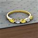 2 - Grace Pear Cut Yellow Sapphire and Diamond 5 Stone Wedding Band 