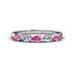 1 - Grace Pear Cut Pink Sapphire and Diamond 5 Stone Wedding Band 
