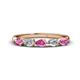 1 - Grace Pear Cut Pink Sapphire and Diamond 5 Stone Wedding Band 