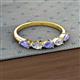 2 - Grace Pear Cut Tanzanite and Diamond 5 Stone Wedding Band 