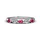 1 - Grace Pear Cut Pink Tourmaline and Diamond 5 Stone Wedding Band 