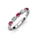 3 - Grace Pear Cut Pink Tourmaline and Diamond 5 Stone Wedding Band 