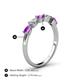4 - Grace Pear Cut Amethyst and Diamond 5 Stone Wedding Band 