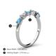 4 - Grace Pear Cut Blue Topaz and Diamond 5 Stone Wedding Band 