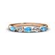1 - Grace Pear Cut Blue Topaz and Diamond 5 Stone Wedding Band 