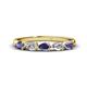 1 - Grace Pear Cut Iolite and Diamond 5 Stone Wedding Band 