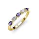 3 - Grace Pear Cut Iolite and Diamond 5 Stone Wedding Band 