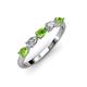 3 - Grace Pear Cut Peridot and Diamond 5 Stone Wedding Band 