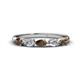 1 - Grace Pear Cut Smoky Quartz and Diamond 5 Stone Wedding Band 