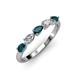3 - Grace Pear Cut London Blue Topaz and Diamond 5 Stone Wedding Band 