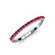 2 - Iskra 0.28 ctw Ruby Round (1.50 mm) 18 Stone Wedding Band 