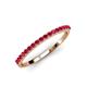 2 - Iskra 0.28 ctw Ruby Round (1.50 mm) 18 Stone Wedding Band 
