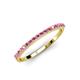 2 - Iskra 0.28 ctw Rhodolite Garnet Round (1.50 mm) 18 Stone Wedding Band 