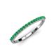 2 - Iskra 0.23 ctw Emerald Round (1.50 mm) 18 Stone Wedding Band 
