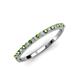 3 - Iskra 1.50 mm Round Green Garnet and Lab Grown Diamond 18 Stone Wedding Band 