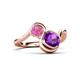 3 - Nerida 1.25 ctw Cushion Shape Amethyst and Princess Shape Created Pink Sapphire Women Toi Et Moi Wave Engagement Ring 