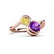 3 - Nerida 1.25 ctw Cushion Shape Amethyst and Princess Shape Created Yellow Sapphire Women Toi Et Moi Wave Engagement Ring 