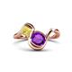 1 - Nerida 1.25 ctw Cushion Shape Amethyst and Princess Shape Created Yellow Sapphire Women Toi Et Moi Wave Engagement Ring 