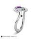 5 - Nerida 1.12 ctw Cushion Shape Amethyst and Princess Shape Created Emerald Women Toi Et Moi Wave Engagement Ring 